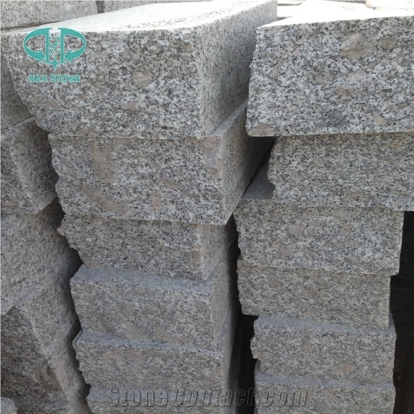 Honed G341 Kerbstone, Flamed Road Stone, Light Grey Side Strong, Competitive Price Grey Granite, Curbs, Grey Grain Granite