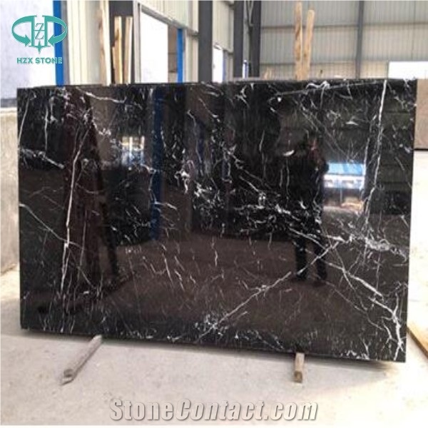 Nero Oriental, Black Marquina, China Black Marquina Marble Hubei Nero Marquina Polishing Flooring