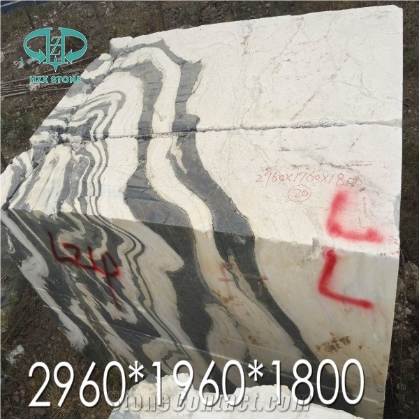 Panda White Marble, Black and White Mixed Marble Slabs for Project Bathroom Wall Floor Tiles