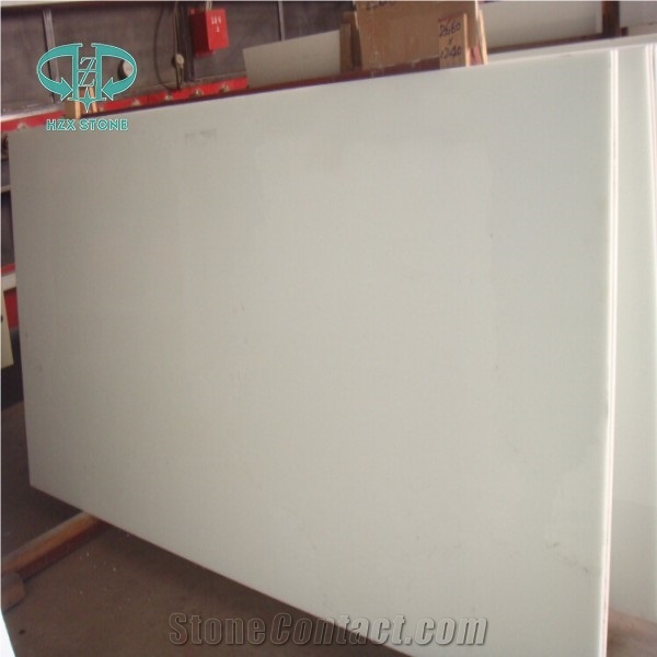 Polished Pure White Nano Crystallized Glass Stone for Building Pillar