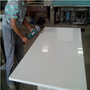 Polished Pure White Nano Crystallized Glass Stone for Building Pillar