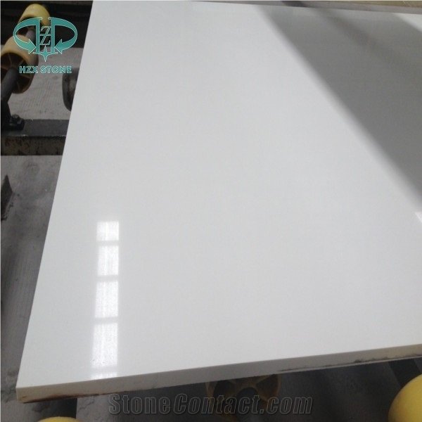 Pure White Quartz Stone Slabs, White Quartz Stone Flooring Tile, White Color Quartz Caesarstone, Pure White Quartz