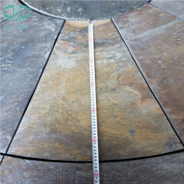 Rusty Slate, Rusty Round/Circular Shape Floor Tile Covering,Landscaping Paver Tile Cladding, China Multicolor Slate Flagstone