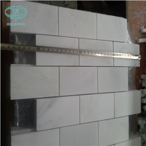 White Brick Mosaic, Danba White Marble Mosaic, Polished/Honed Mosaic for Wall&Floor