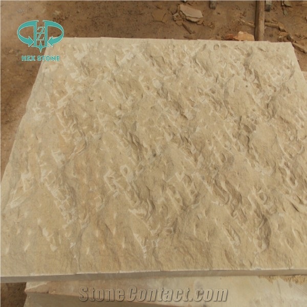 Yellow Sandstone with Bushhammered, Wall Tiles, Building and Walling Stones, Biege, Yellow, Sandstone Walling