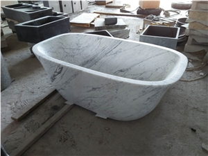 Bianco Carrara Marble Thick Veins Bathtub Decks for Bathroom Tubs /Bathtub