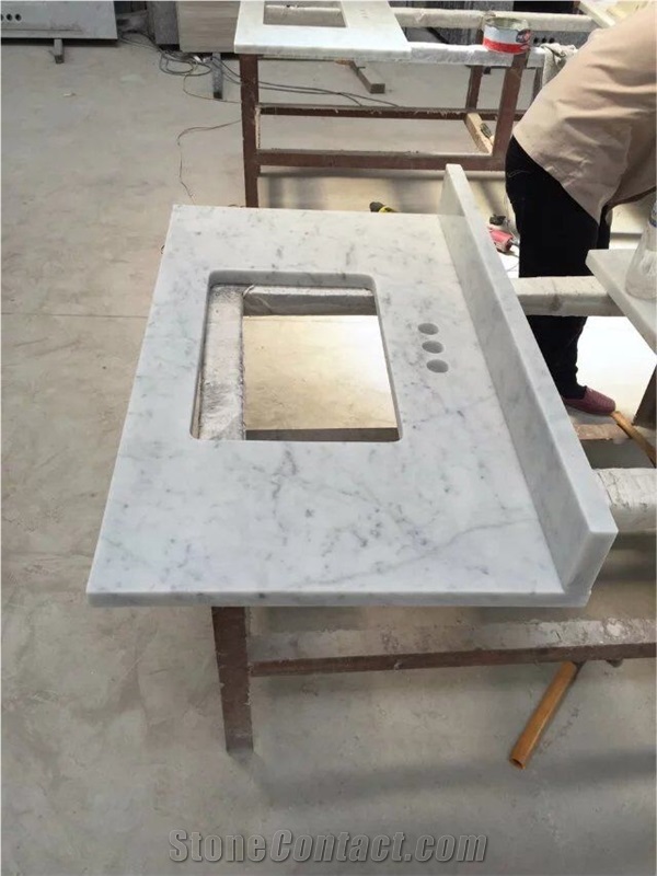 Bianco Carrara Vanity Tops for Bathroom Countertops