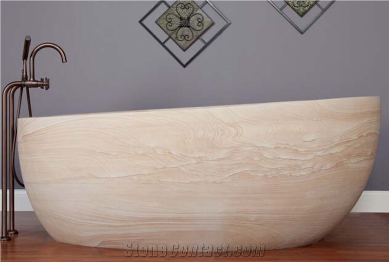 Cream Sandstone Bathtubs for Home Furniture Bath Tubs