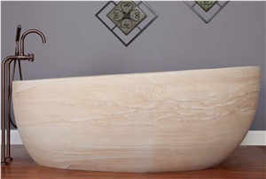 Cream Sandstone Bathtubs for Home Furniture Bath Tubs