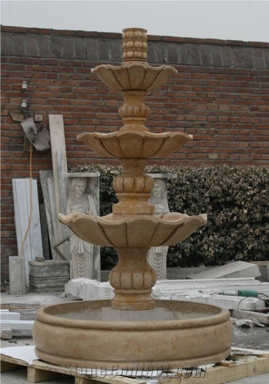 Limestone Garden Fountains with Water Features for Exterior Garden Decoration