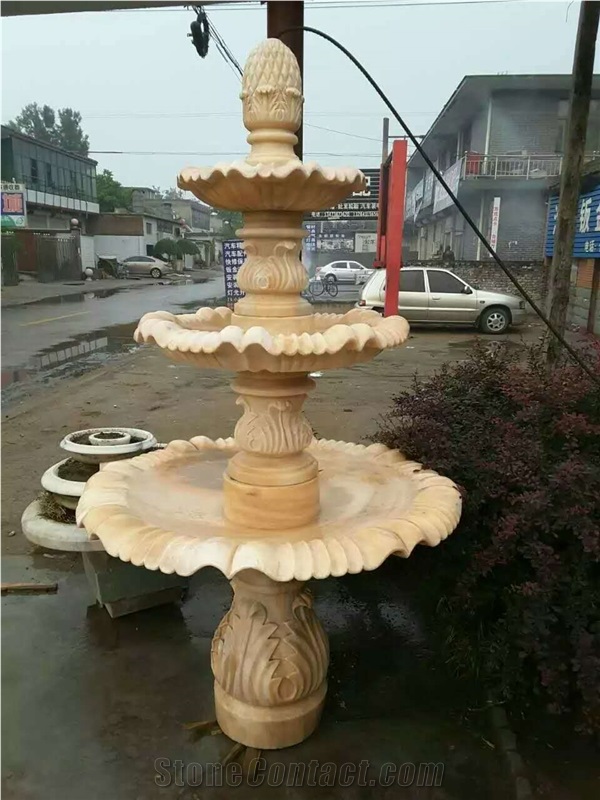 Yellow Onyx Water Featured Fountain for Garden Fountains