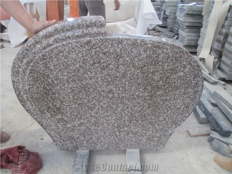 China Biggest G664 Brown Star Headstone Tombstone Gravestone Supplier, Braun Star G664 Gravestone, Simple Headstone On Sale  