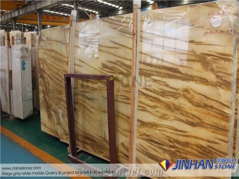 Champagne Gold Marble Slabs, Golden Marble Slabs for Deocration Wall Background Tile