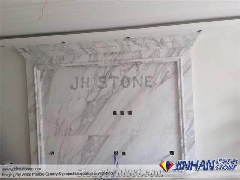 Luxury Decoration Skirting Pencil Liner Fabricated by Greece Volakas White Marble, Volacas Marble Border Trim Decos Wall Cladding
