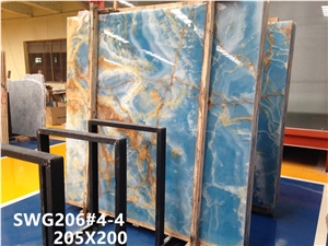 Blue Onyx, Netting Blue, White Onyx Basic, Slabs or Tiles, for Wall or Flooring Coverage