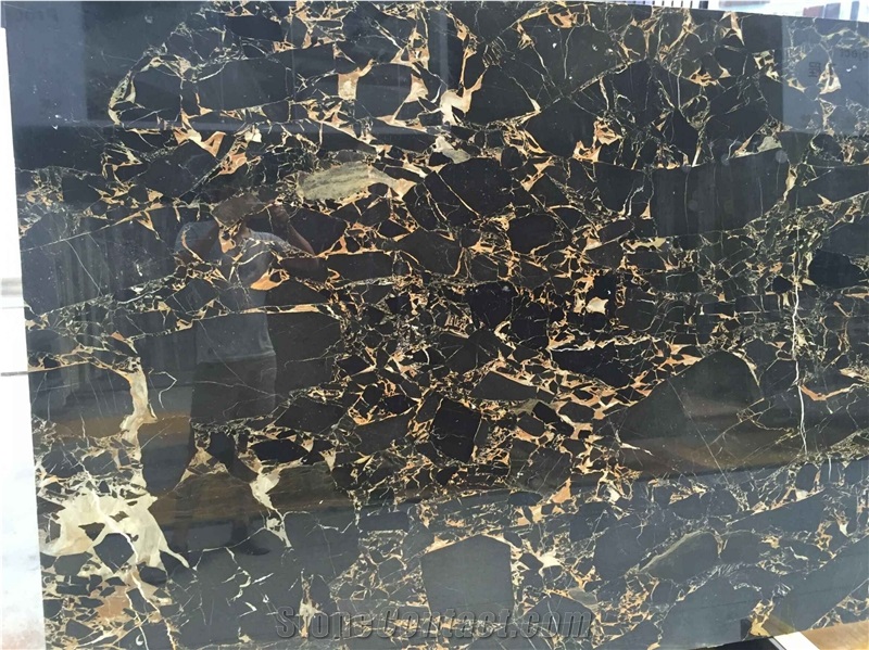 Golden Portoro Marble Slabs or Tiles for Wall or Flooring Coverage
