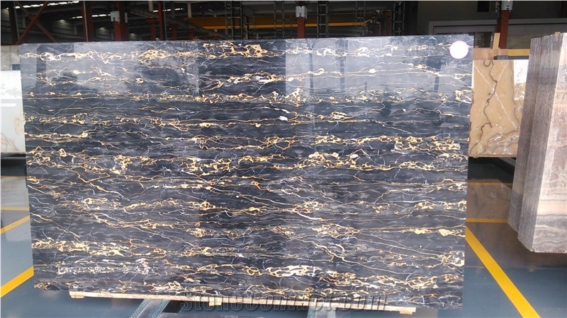Italian Portoro, Black and Gold, High Quality and Nice Surface and Nature Texture, for Wall or Floor or Stairs Covering, Nice Price!
