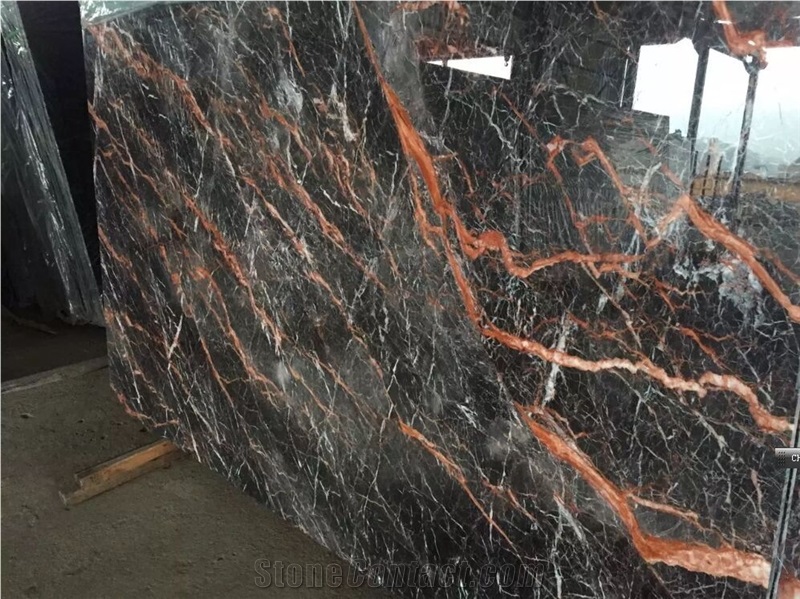 Rose Portoro Marble, Slabs or Tiles, for Wall or Flooring Coverage