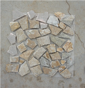 Beige Floor Quartzite Mosaic Backsplash,Mongolia Desert Background Quartzite Mosaic Floor Tile
