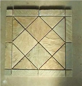 Beige Walling Quartzite Mosaic, Lokka Beige Quartzite Mosaic Pattern