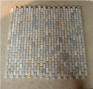California Gold Bathroom Quartzite Mosaic ,Desert Gold Walling Quartzite Mosaic Tiles