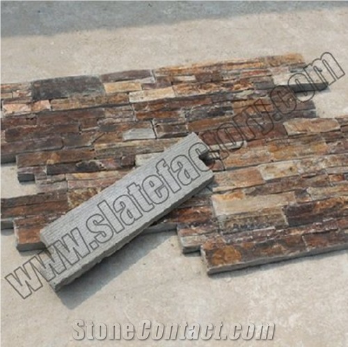 Copper Slate Ledgestone Stacked Slate Panel