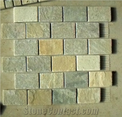 Himalaya Walling Quartzite Mosaic, Brick Mosaic