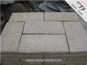 G682 Granite Exterior Pavers for Garden/Yellow Granite Pineapple Paving Stone/Driving Terrace Pavers/Floor Paving