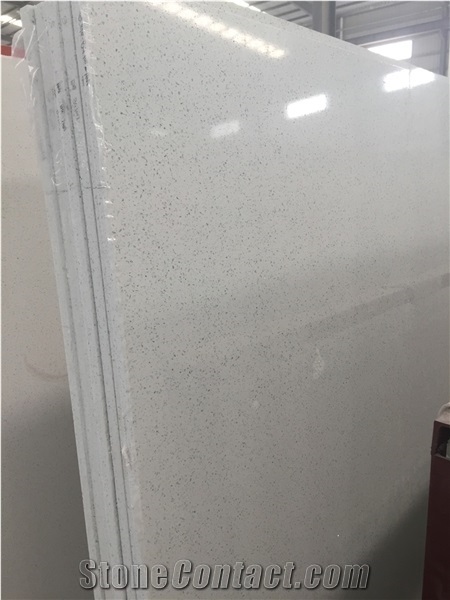 White Color Engineered Quartz Slab&Tile 1.5cm or 1.8cm Thick for Floor&Wall with Polishing Quartz Surface with Scratch Resistant and Stain Resistant