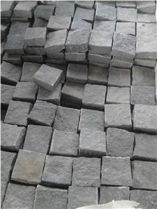 G654 Granite Cobblestone, Dark Grey Granite Pavers, G654 Cubestone