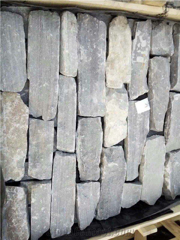 Grey Quartzite Cultured Stone, Grey Quartzite Fileti Stone, Grey Quartzite Stacked Stone Veneer