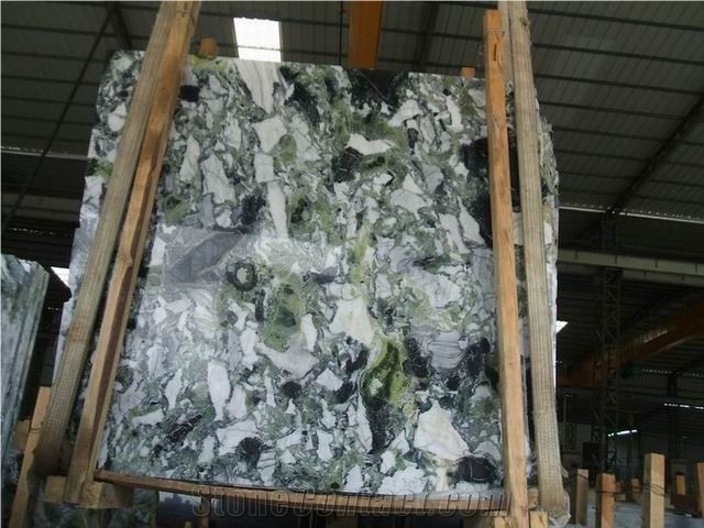 Ice Jade Slab, Ice Stone Tiles, China Green Marble