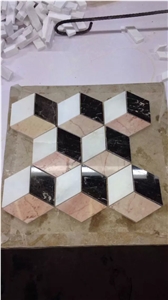 3d Modern Cube Design China Marble Mosaic Tiles for Sale