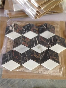 3d Modern Cube Design China Marble Mosaic Tiles for Sale