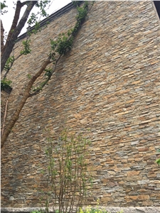 China Rusty Brown Slate Cultured Stone, Wall Cladding, Stacked Stone Veneer Clearance, Manufactured Stone Veneer