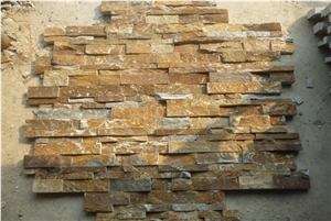 Golden Slate Stone Siding,Stone Wall Veneer Stone,Cultural Stone for Wall Cladding