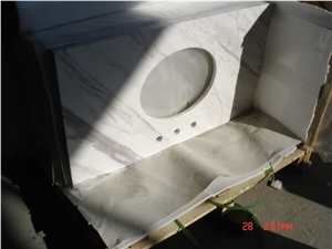 Greece Volakas White Marble Vanity Top with Sink Cut-Out