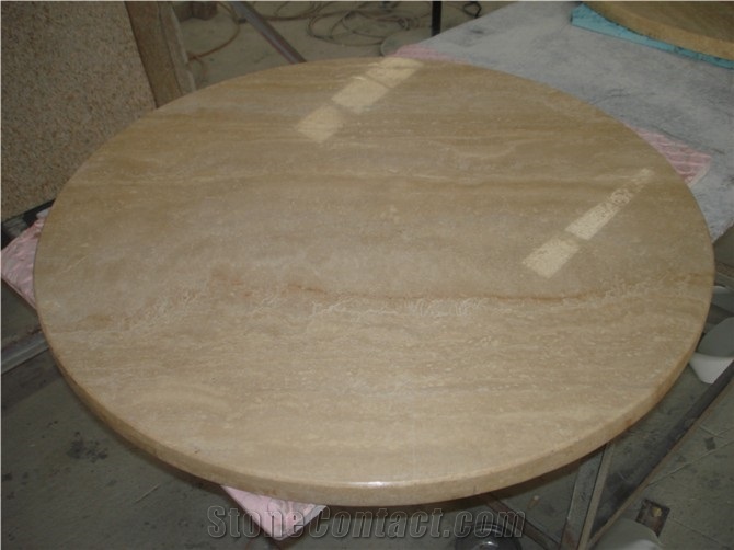 Nature Beige Travertine Stone Kitchen Table Countertops