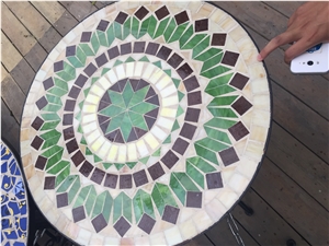 Round Ceramic Mosaic Table Top,Outdoor Round Table Top