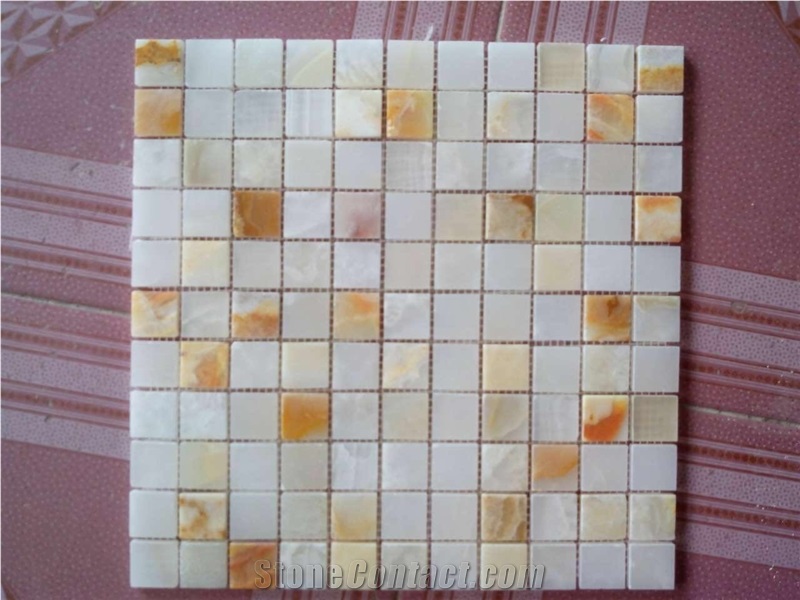 3d Polished Onyx Stone Mosaic Tiles from Direct Factory and Best Selling Wall Manmade Stone Mosaic Pattern with Very Competitive Prices