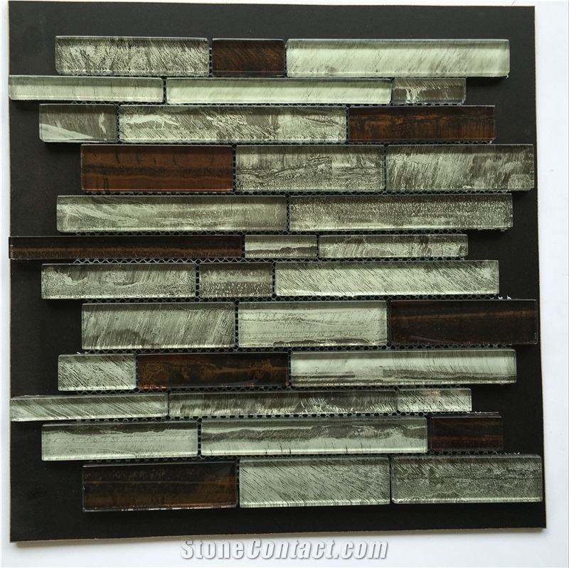 Aluminum Alloy Glass Mosaic Pattern, Metal Wall Mosaci Tile Direct from China Factory, with Good Design and Good Price