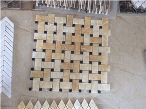 Beautiful Natural Honey Onyx Mosaic Tile for Luxurious Hotel and Home Bathroom, 3d Polished Precious Stone Mosaic Pattern