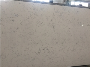 Cararra White Quartz Slab & Tile, Engineered Quartz Stone Tile & Slab, Engineered Artificial Stone Tiles for Kitchen Bathroom Design