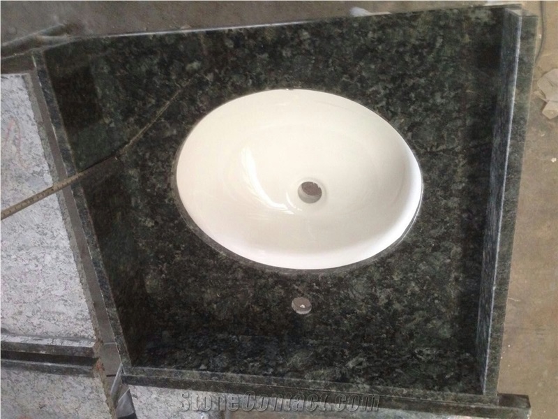 China Butterfly Green Granite Vanity Top, Green Granite Top, Bathroom Vanity Top
