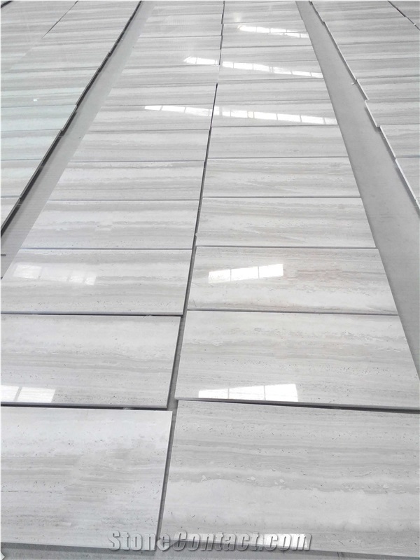 China Good Quality Polished and Honed Wooden White Marble Stone Tiles & White Serpeggiante Cut-To-Size,Guizhou White Wood ,Silver Wood