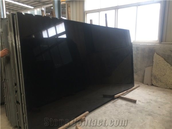 China Popular Polished Absolute Black Granite Stone Big Slabs