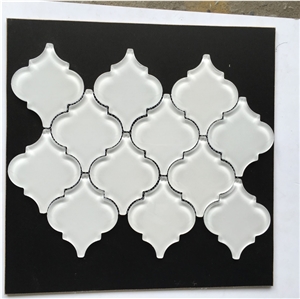 China Super White Mosaic Tile, Calabash Shape Glass Mosaic, 3d Mosaic Wall Tile, Fashion Design Glass Mosaic, White Glass Mosaic
