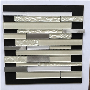 Cold Spraying Aluminum Material Glass Mosaic Tile, China Factory Good Design Mosaci Wall Tile