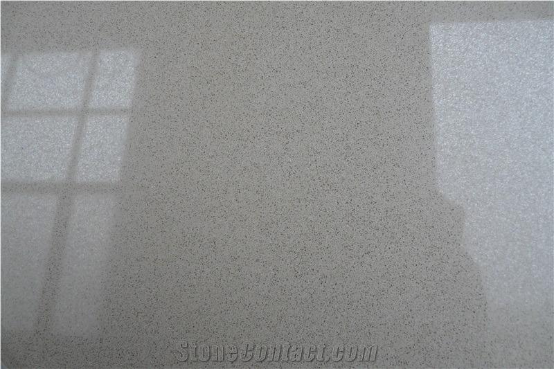 Light Grey Quartz Stone Slab & Tile, Quartz Stone Flooring, Engineered Stone Walling, Solid Surface, China Cheap Stone, with Small Grain Quartz Stone