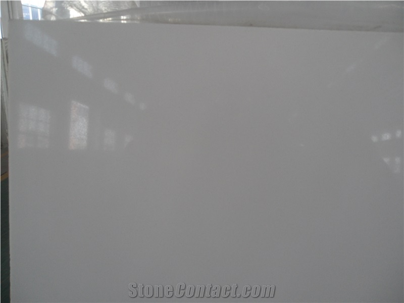 New Super White Manmade Stone Quartz Tile & Slab, China Material White Quartz Stone High Quality Good Polished Big Quantity Suppy Factory